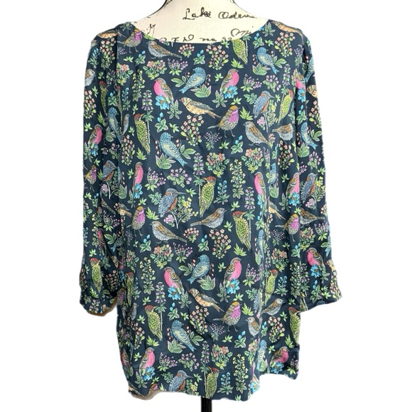 J. Jill - Bird Print Blouse - Size Medium - Picture 8 of 8